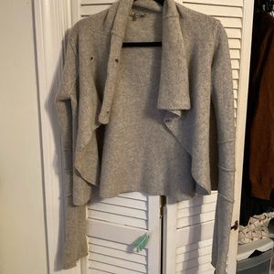 James Perse Cashmere Sweater Buttons 3 Small/Medium Cozy Gray Grey Los Angeles